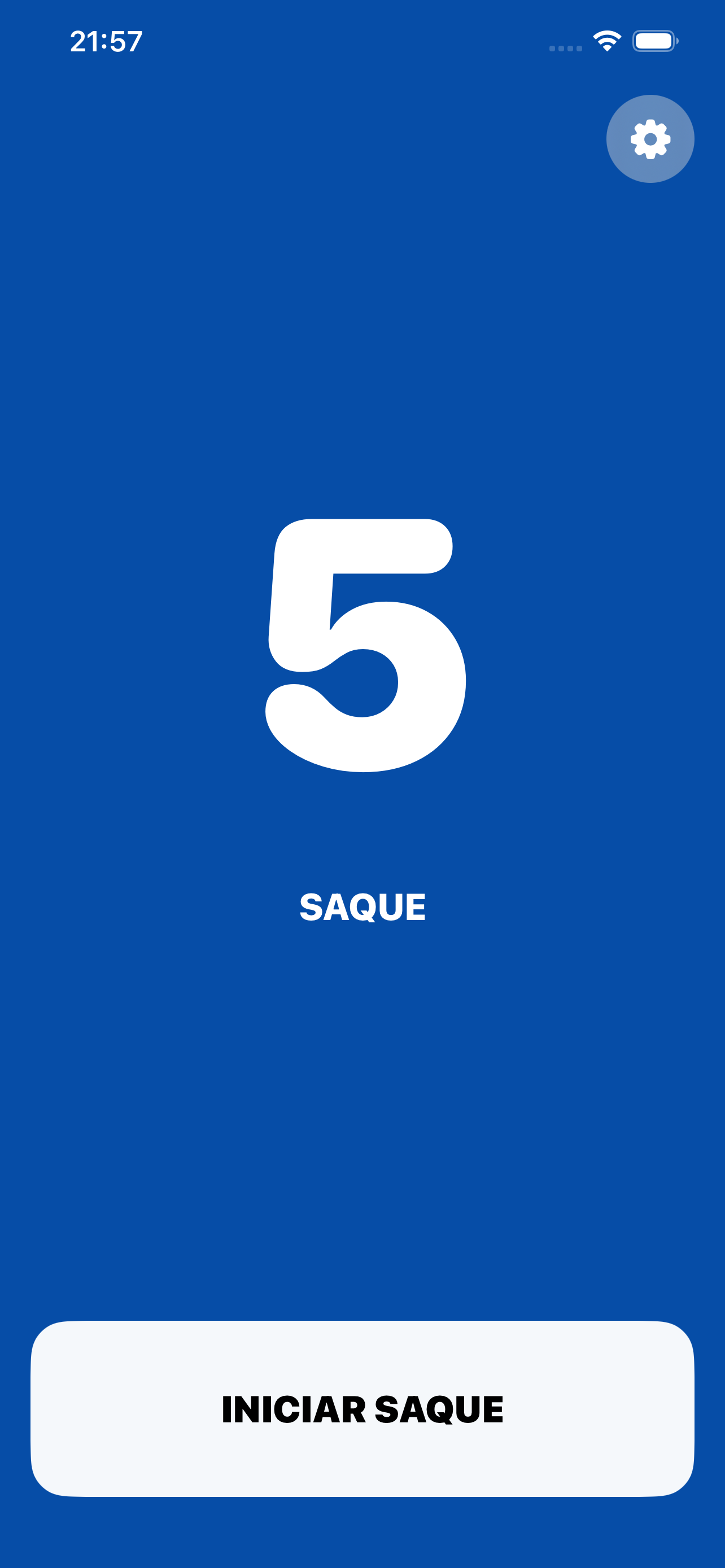 Pantalla de Cuenta atrás 8 durante la cuenta de 5 segundos